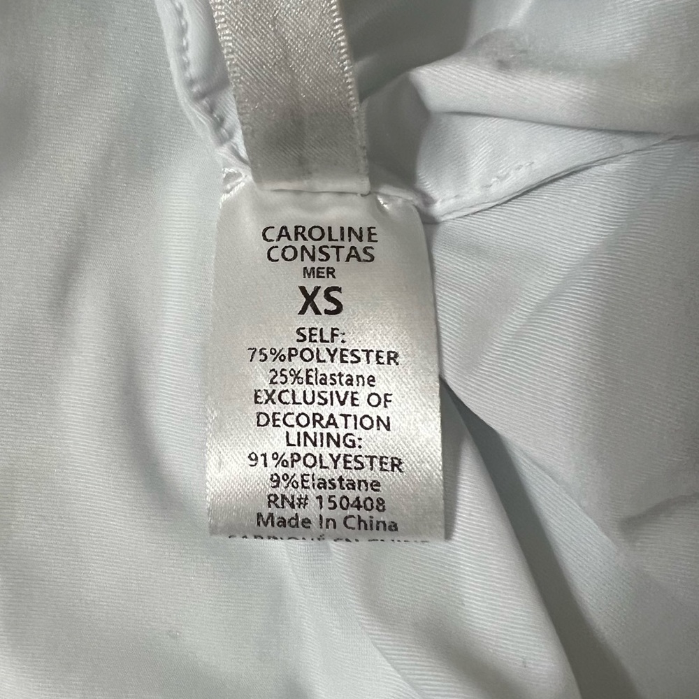 Caroline Constas Nova Off-Shoulder Puff Sleeve One Piece in Green Palm Leaf XS - Picture 8 of 10